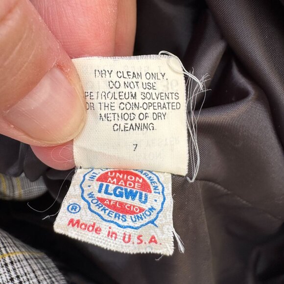 Leslie Fay Vintage 80s Womens Two Button Preppy Plaid Oversized Blazer Jacket 16 - Picture 10 of 10